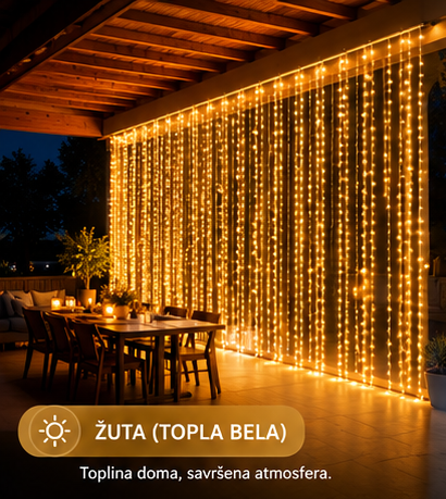 LED svetlosna zavesa 6 × 3 m – 600 LED