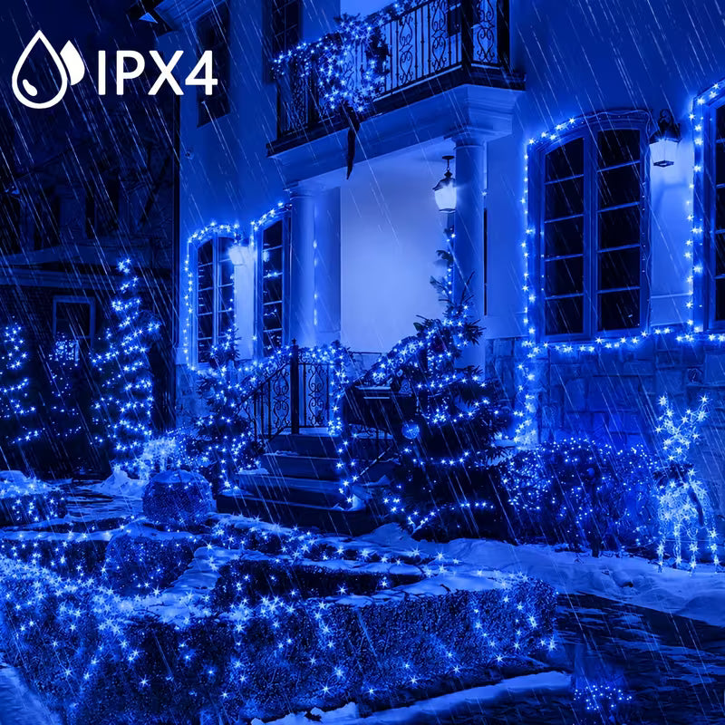 Plave LED novogodišnje lampice – 30 metara, 280 LED, USB napajanje