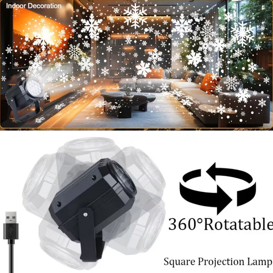 LED projektor pahuljica – novogodišnja rasveta, USB