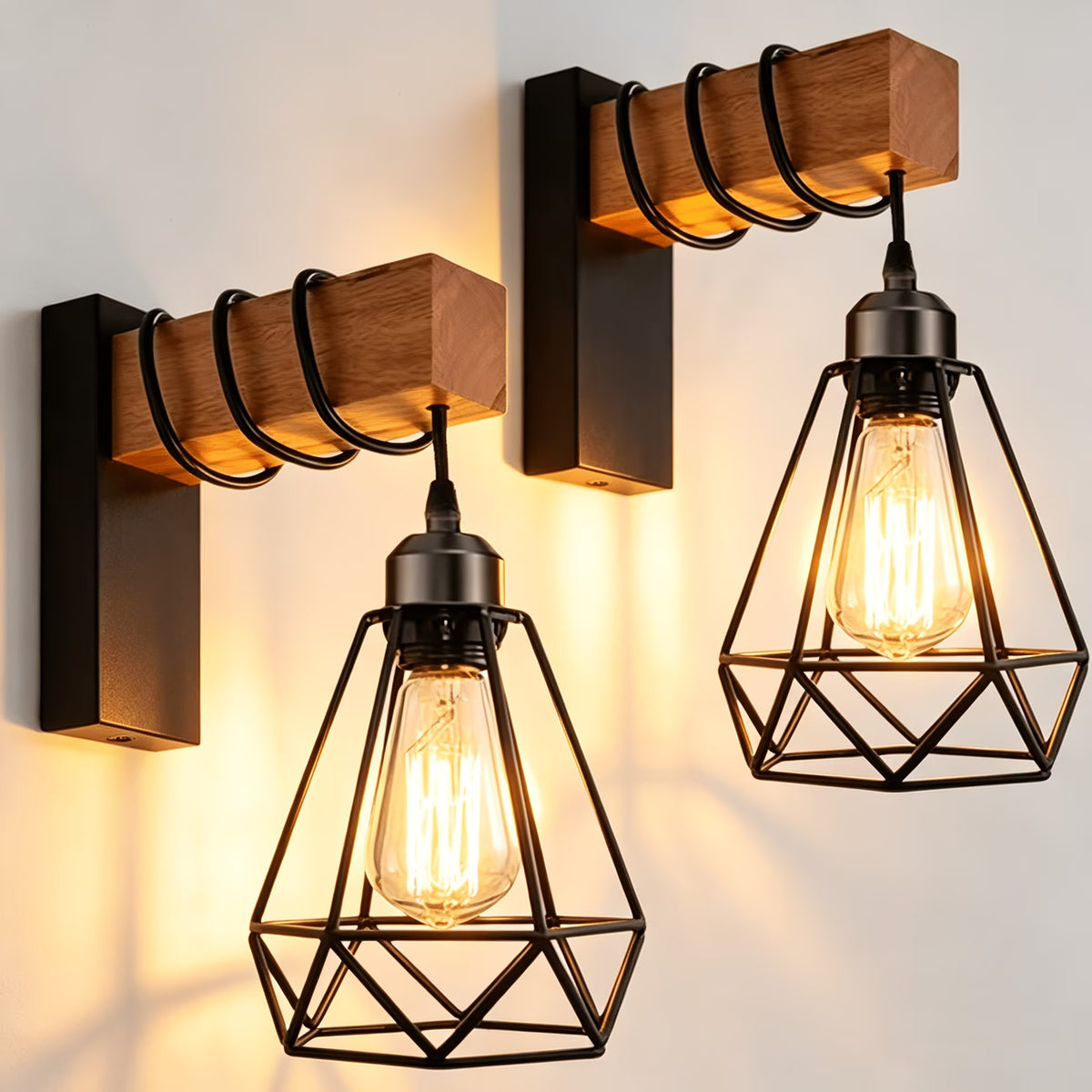 Industrijske zidne lampe E27 – set od 2 komada