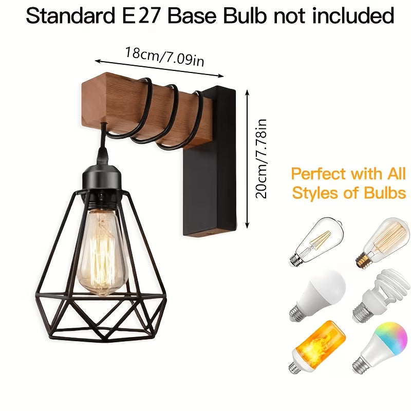 Industrijske zidne lampe E27 – set od 2 komada