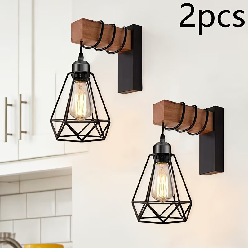 Industrijske zidne lampe E27 – set od 2 komada