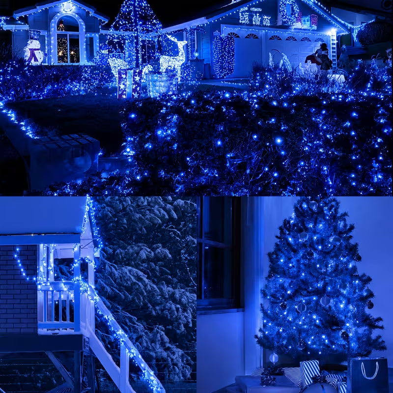 Plave LED novogodišnje lampice – 30 metara, 280 LED, USB napajanje