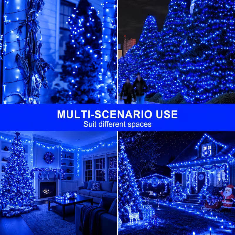 Plave LED novogodišnje lampice – 30 metara, 280 LED, USB napajanje