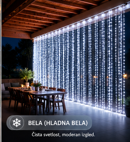LED svetlosna zavesa 6 × 3 m – 600 LED