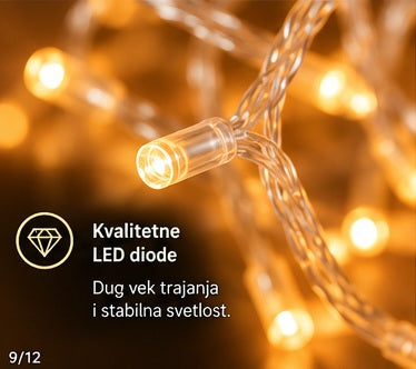 LED svetlosna zavesa 3 × 3 m – 300 LED sa daljinskim upravljačem