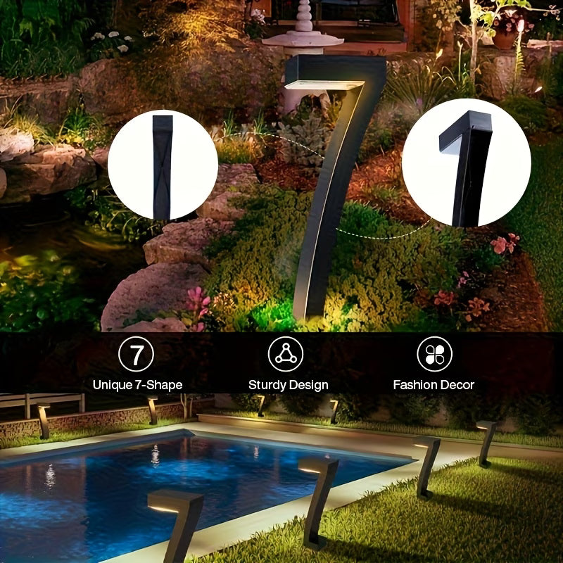 Solarna LED zidna lampa – moderan dizajn u obliku 7