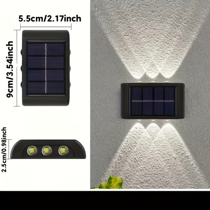 Solarne LED zidne lampe sa svetlom gore–dole – 4 komada