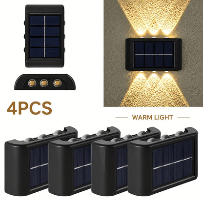 Solarne LED zidne lampe sa svetlom gore–dole – 4 komada